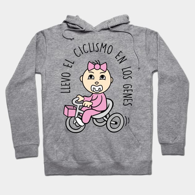 Llevo el cliclismo en los genes (versión niña). Hoodie by Yolanda84